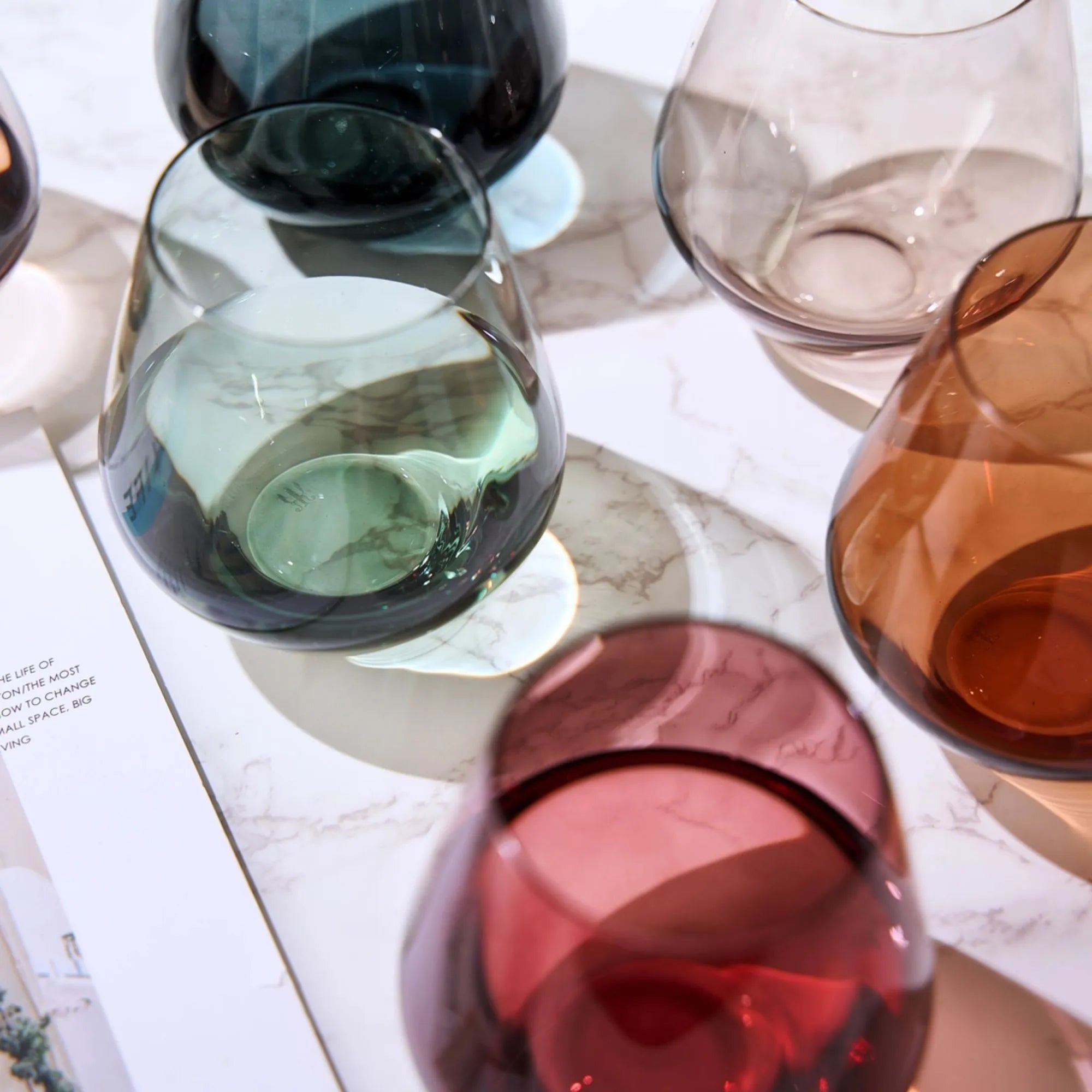 Crystal Stemless Wine Glass - Set of 6
