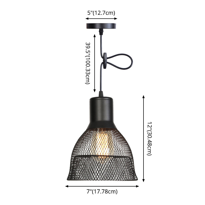 Ethan's Industrial Wire Mesh Pendant Lamp: A Touch of Industrial Charm