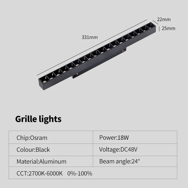 New Magnetic Track Light - Dimmable with Remote Control and 48V LED Ceiling Lamp