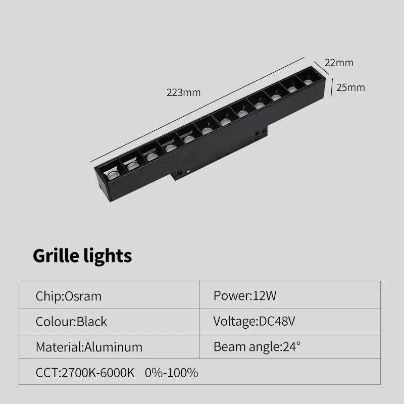 New Magnetic Track Light - Dimmable with Remote Control and 48V LED Ceiling Lamp