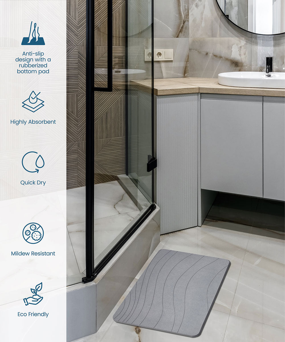 Terra Diatomaceous Earth Bath Stone Mat by Blue Loom