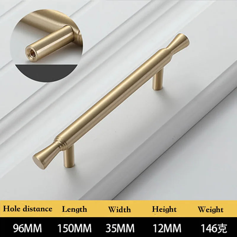 Solid Brass Kitchen Cabinet Handles – Modern Bar Pulls for Drawers and Wardrobes
