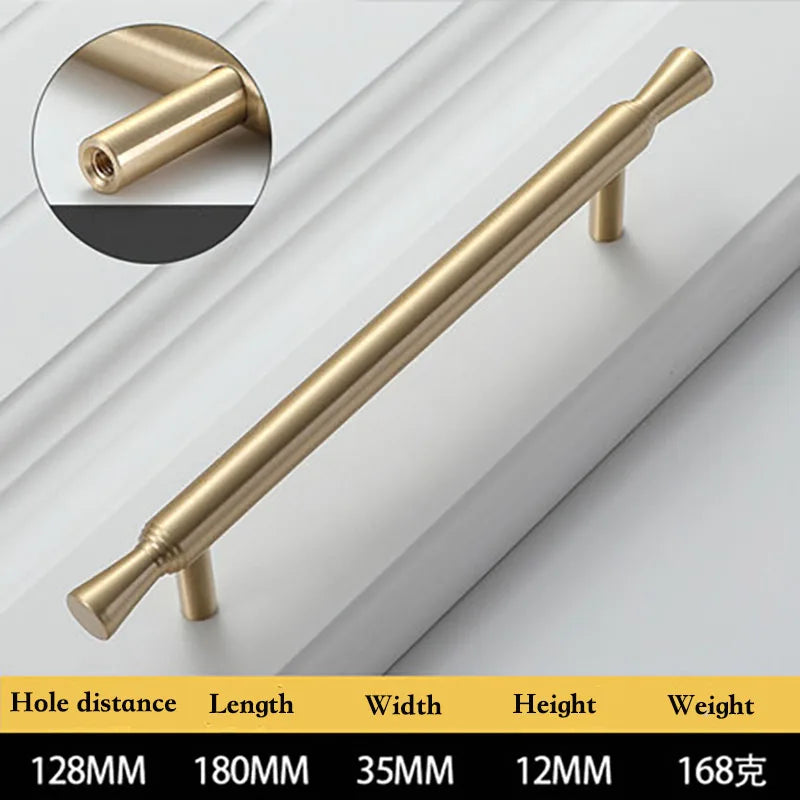Solid Brass Kitchen Cabinet Handles – Modern Bar Pulls for Drawers and Wardrobes