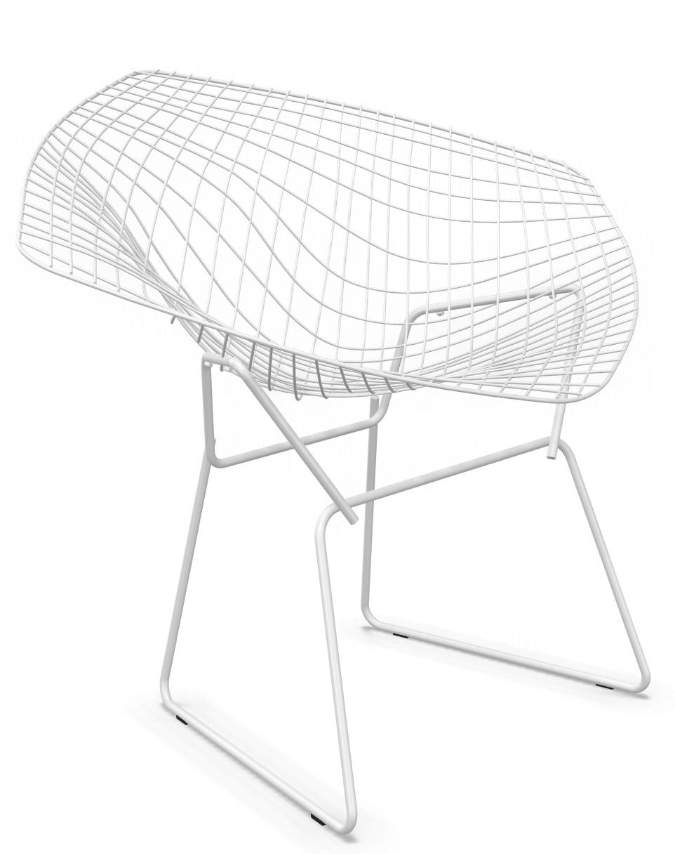 Bertoia Diamond Chairs, White, Set of Two