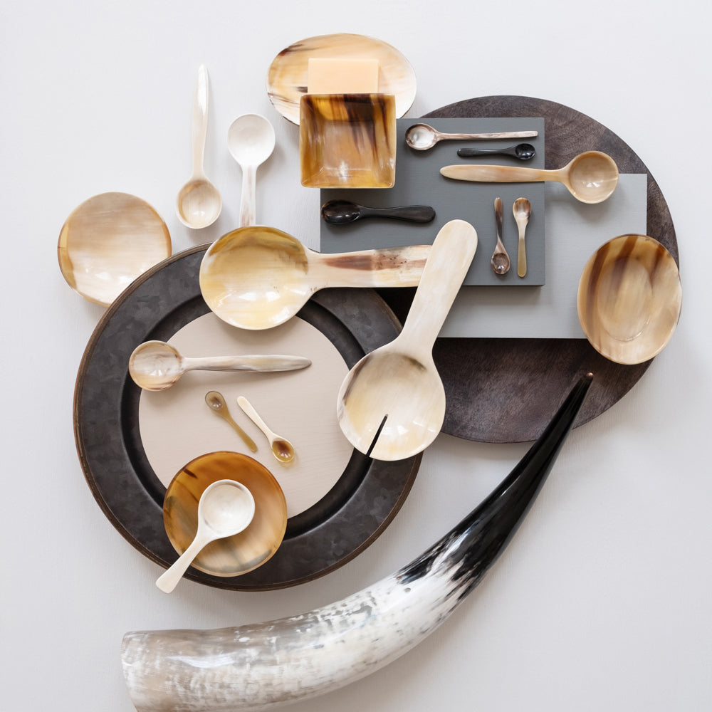 Long Handle Horn Condiment Spoon by Maadili Collective