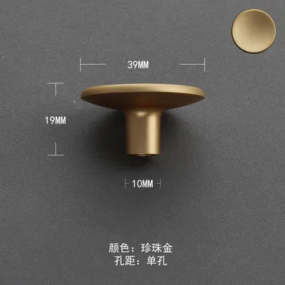 Modern Round Zinc Alloy Knob – Minimalist Drawer Pull for Wardrobes, Closets, and Kitchen Cabinets