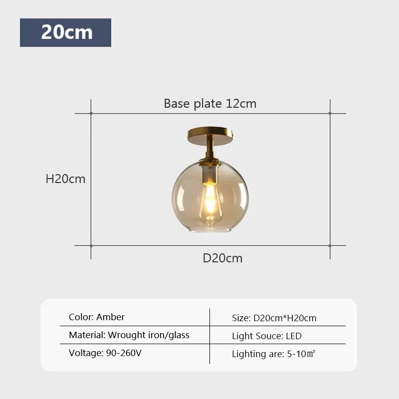 Modern LED Glass Ceiling light Minimalist Cloakroom Balcony Bedroom Dining Room Lighting Hallway Lamp Indoor lighting