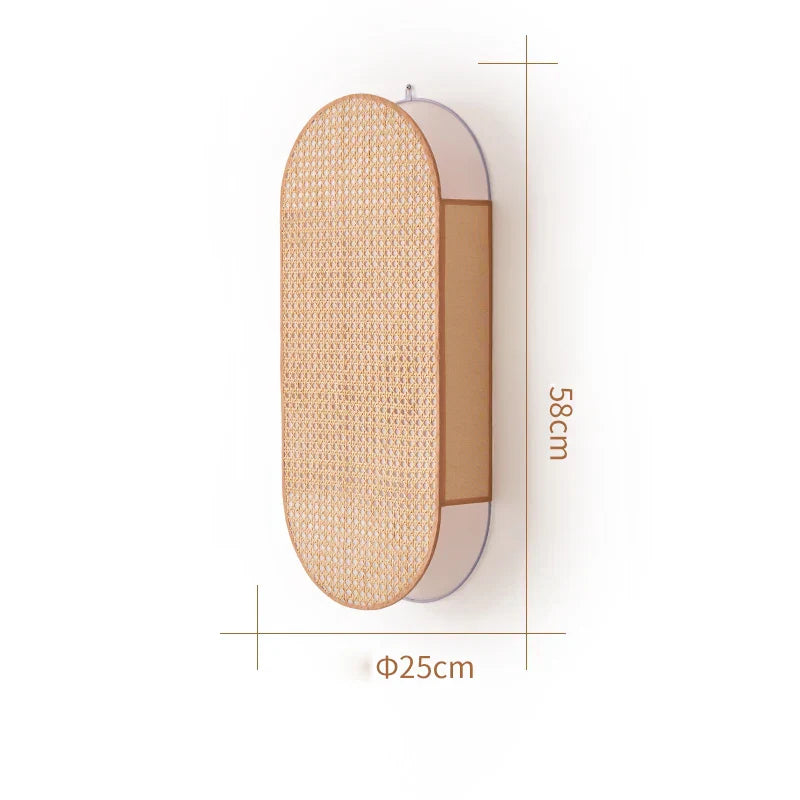 Style Rattan Wall Lamp - Vintage Elegance with Japanese Wabi Sabi Hand-woven Design