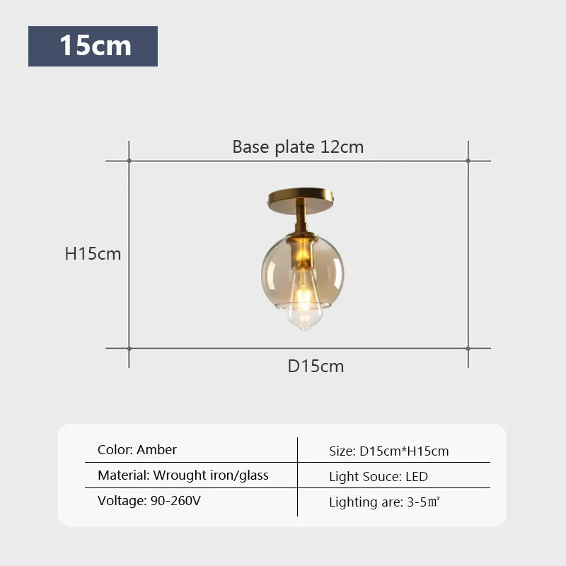 Modern LED Glass Ceiling light Minimalist Cloakroom Balcony Bedroom Dining Room Lighting Hallway Lamp Indoor lighting