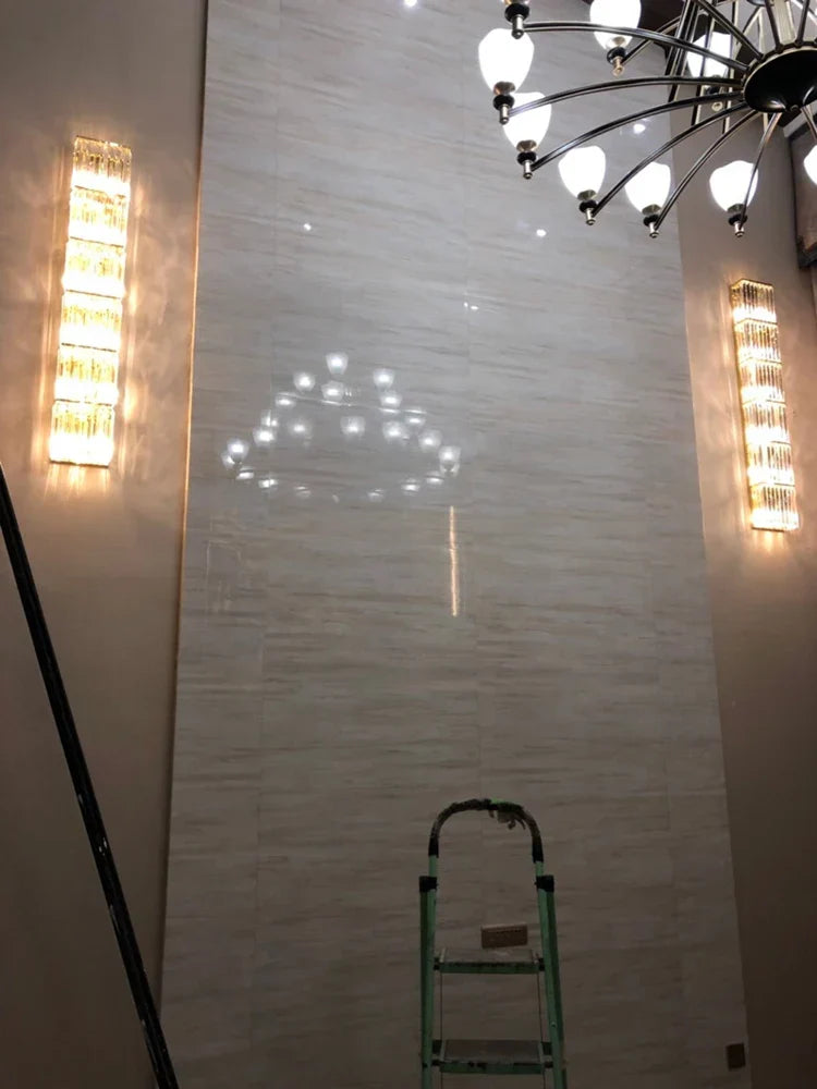 Riley - Luxury Rectangle Crystal Wall Silve Lamp For Department Aisle Corridor Bedroom Sconce TV Background Wall LED Decorative Lighting