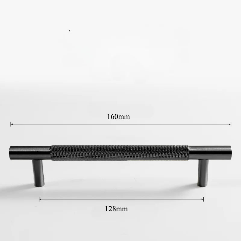 Black Knurled Brass Furniture Handles – Textured Drawer Knobs and Wardrobe Bar Pulls