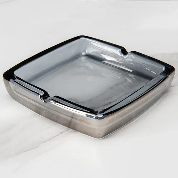 Classic Square Crystal Glass Tray for Home, Bar & Office