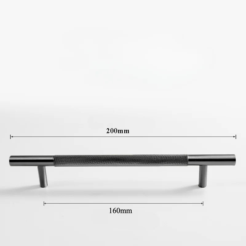 Black Knurled Brass Furniture Handles – Textured Drawer Knobs and Wardrobe Bar Pulls