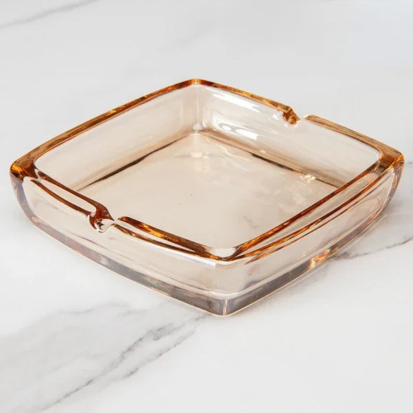Classic Square Crystal Glass Tray for Home, Bar & Office
