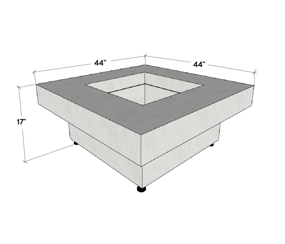 Platz - Square Concrete Fire Pit Table by Crete Design