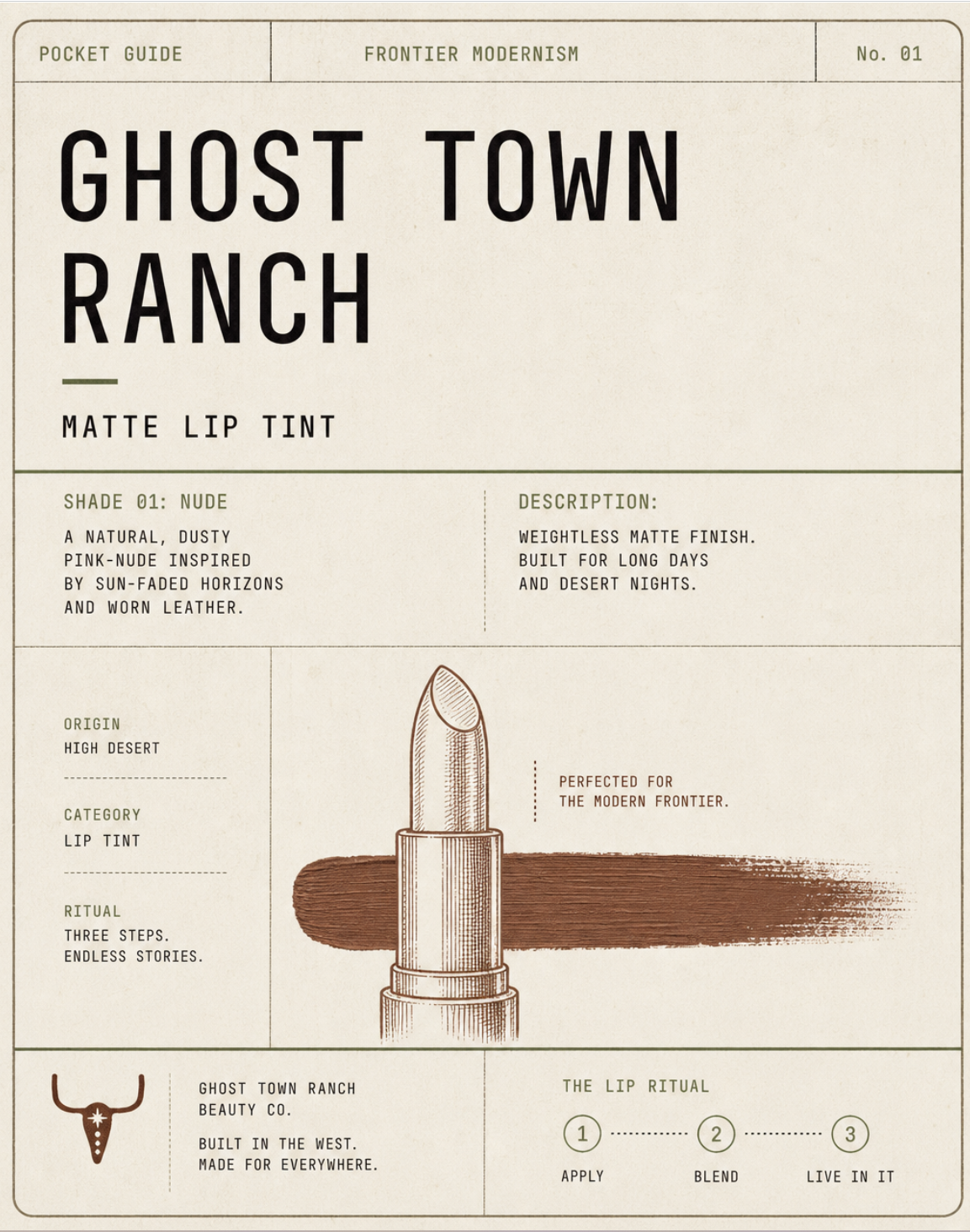 Drawn Line Satin Lip Color — Ghost Town Ranch Pocket Guide