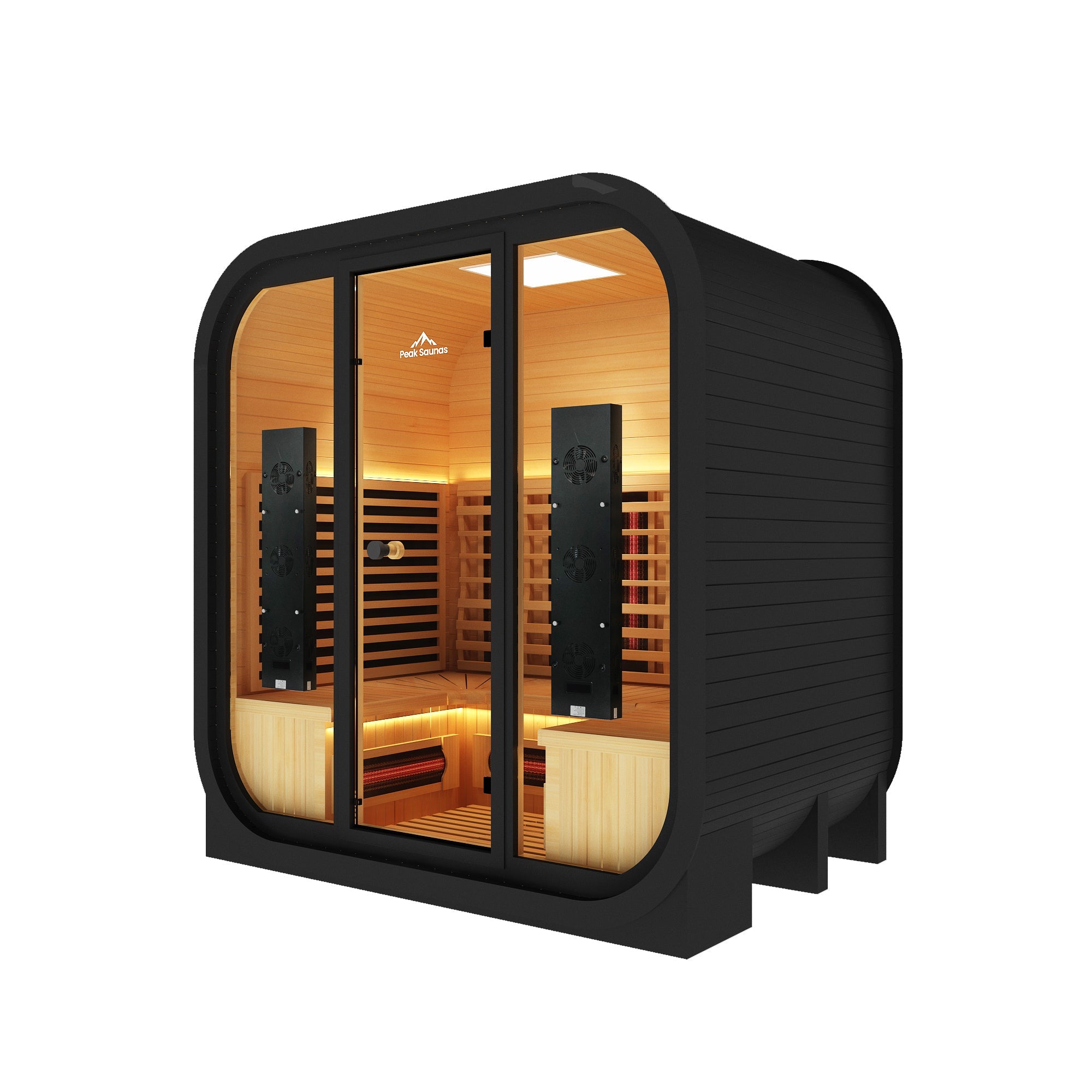 Peak Saunas El Capitan 4-Person Outdoor Full Spectrum Infrared Sauna with Built-In XL Medical-Grade Red Light Therapy and Smart WiFi App Control