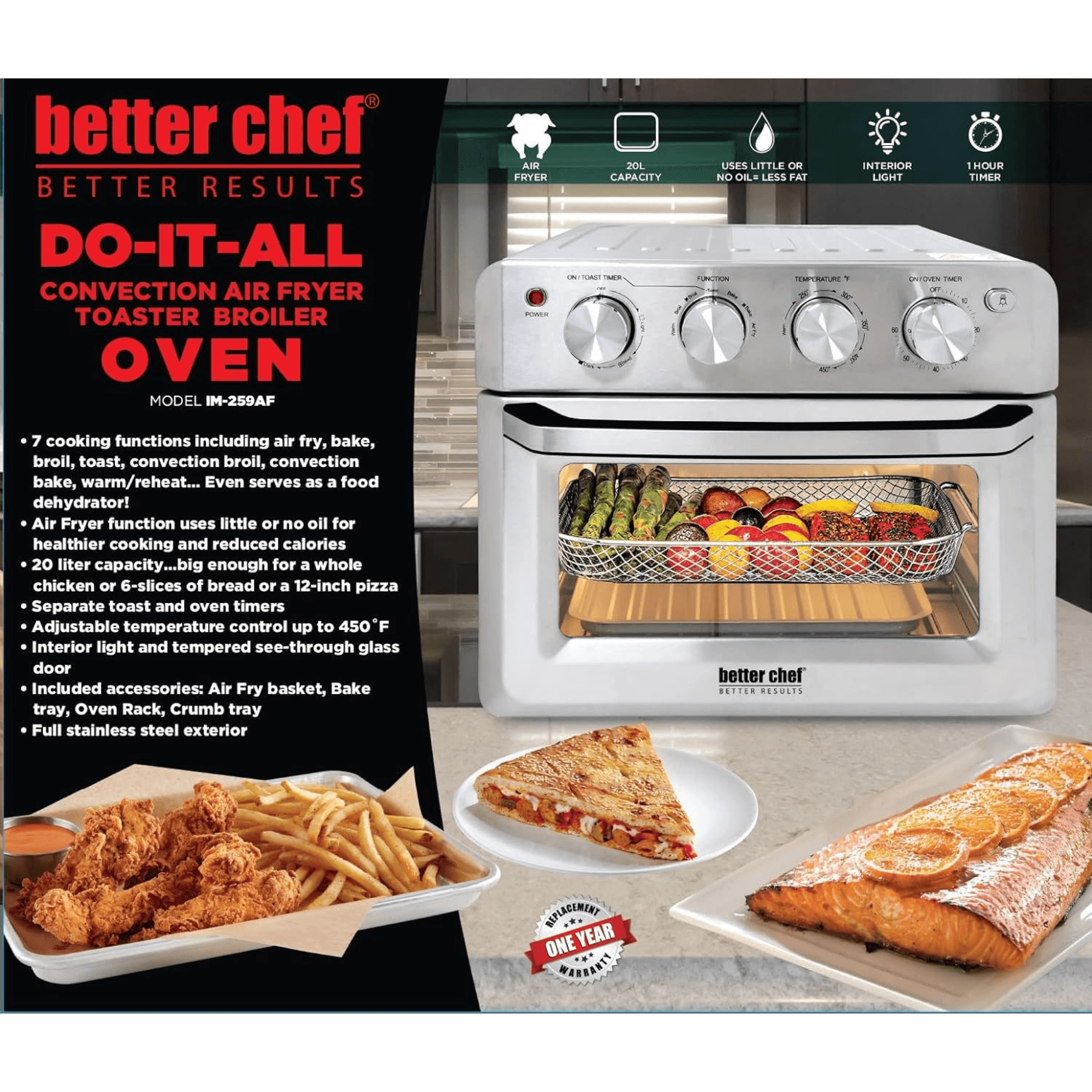 Better Chef Do-It-All Deluxe Air Fryer / Convection Oven / Broiler by Jupiter Gear Home