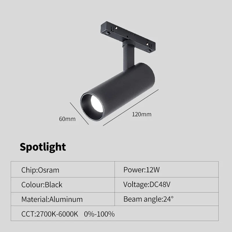 New Magnetic Track Light - Dimmable with Remote Control and 48V LED Ceiling Lamp