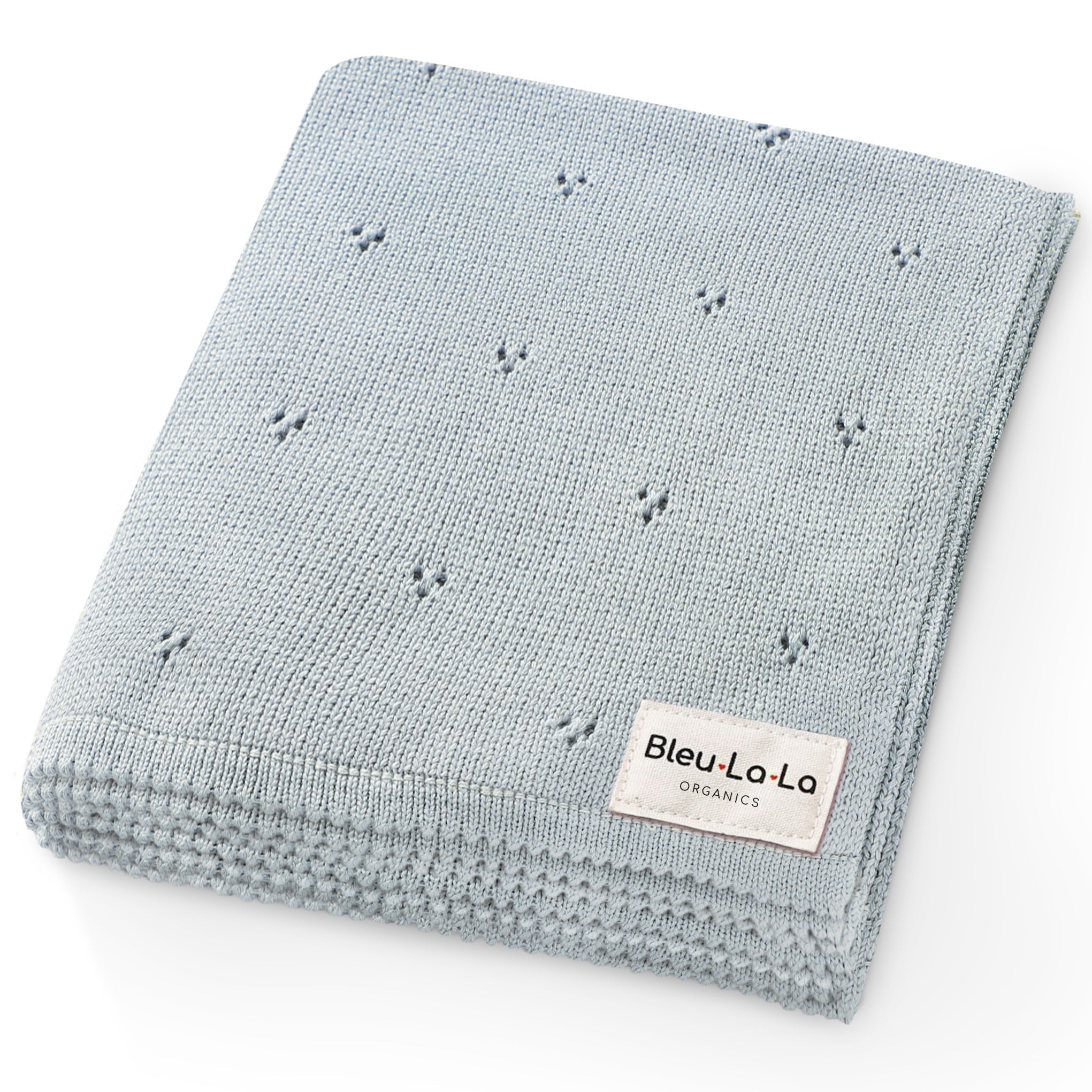 Organic Pointelle Knit Swaddle Blanket by Bleu La La