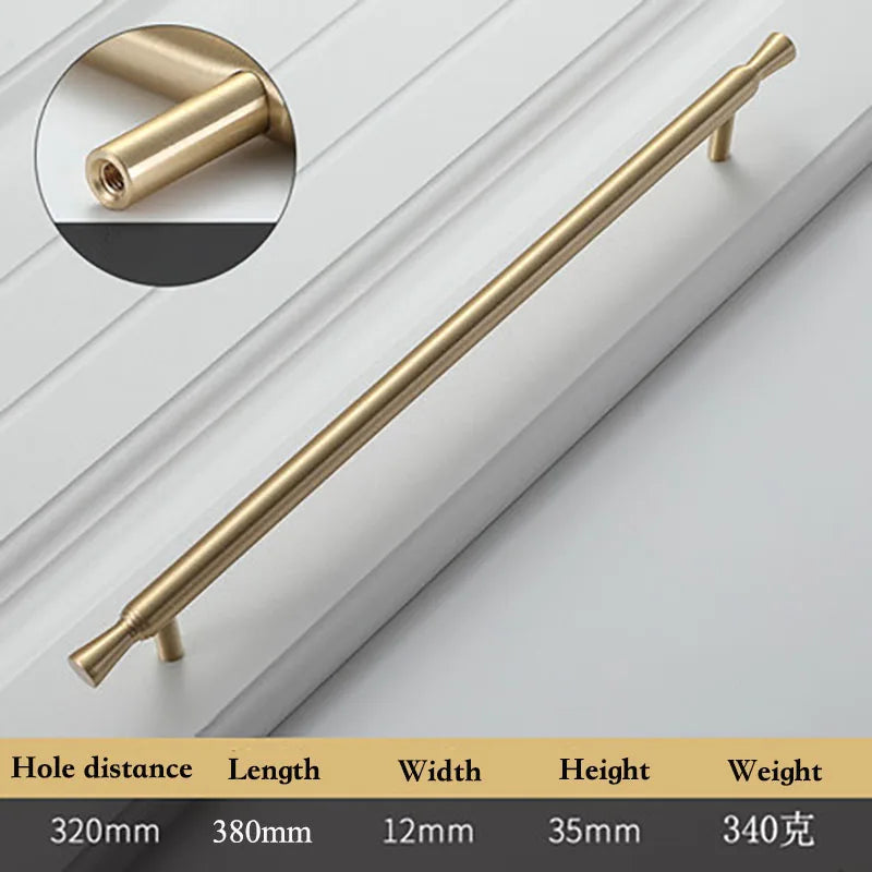 Solid Brass Kitchen Cabinet Handles – Modern Bar Pulls for Drawers and Wardrobes