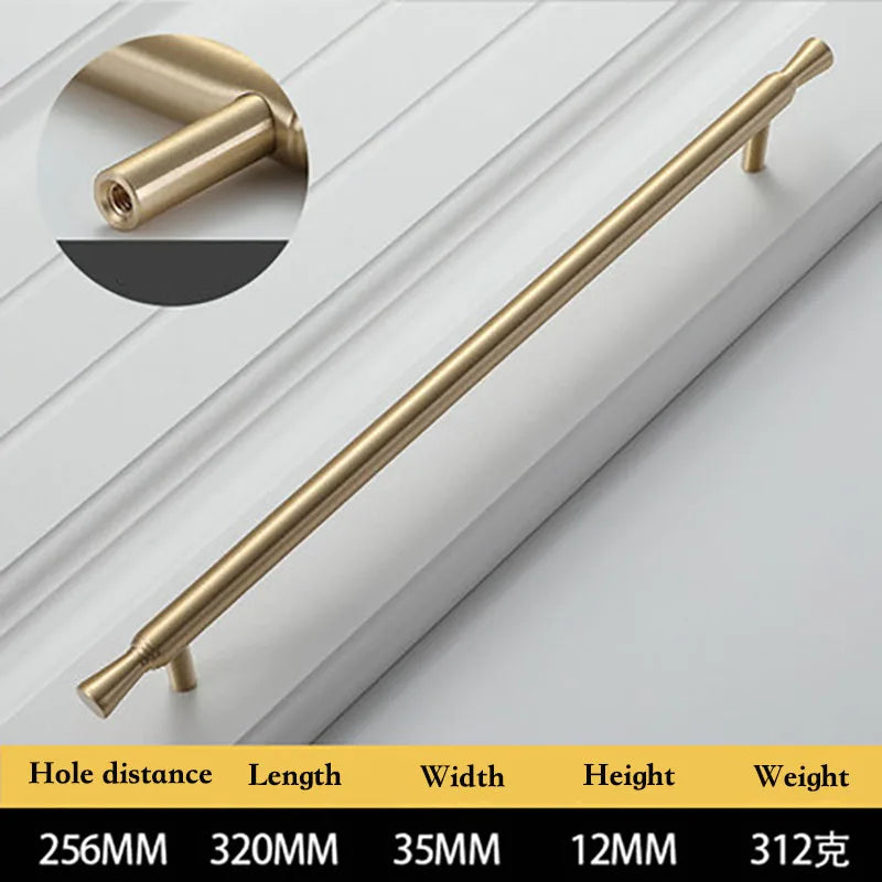Solid Brass Kitchen Cabinet Handles – Modern Bar Pulls for Drawers and Wardrobes