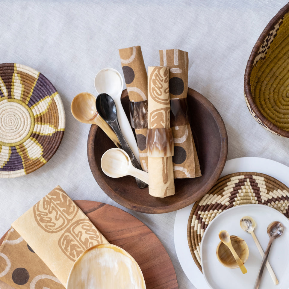 Long Handle Horn Condiment Spoon by Maadili Collective