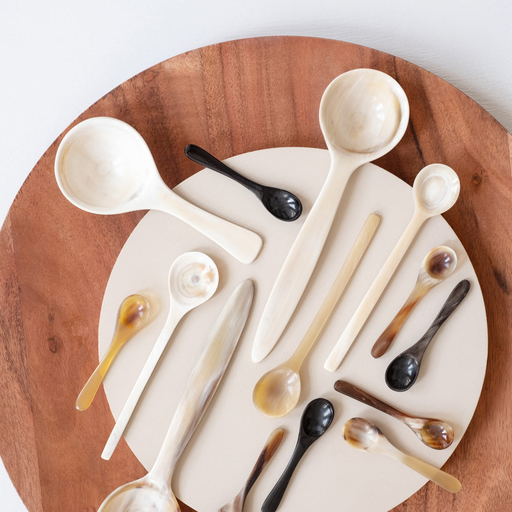 Long Handle Horn Condiment Spoon by Maadili Collective