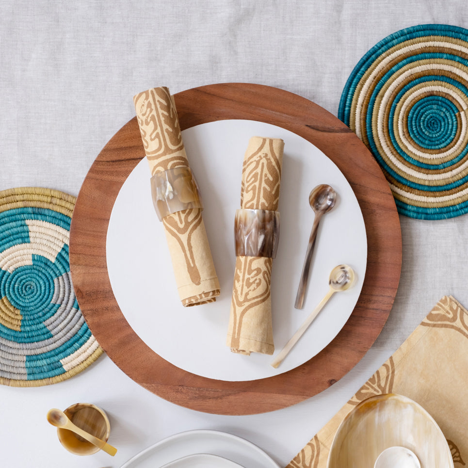 Long Handle Horn Condiment Spoon by Maadili Collective