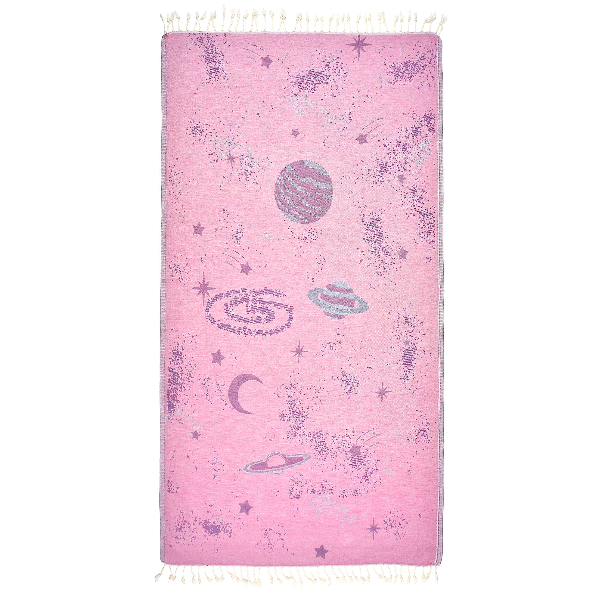 Exclusive Pink Saturn Peshtemal Pure Cotton Beach Towel by La'Hammam