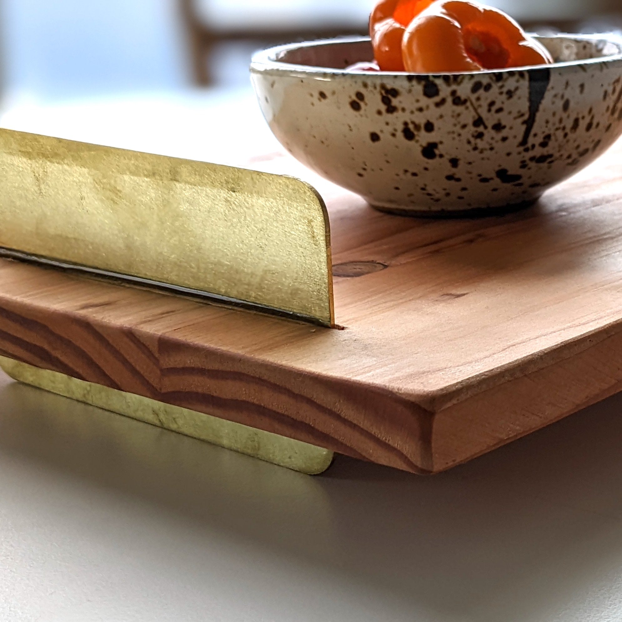 Brass handle tray by Formr