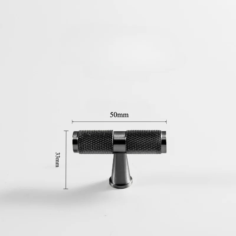 Black Knurled Brass Furniture Handles – Textured Drawer Knobs and Wardrobe Bar Pulls