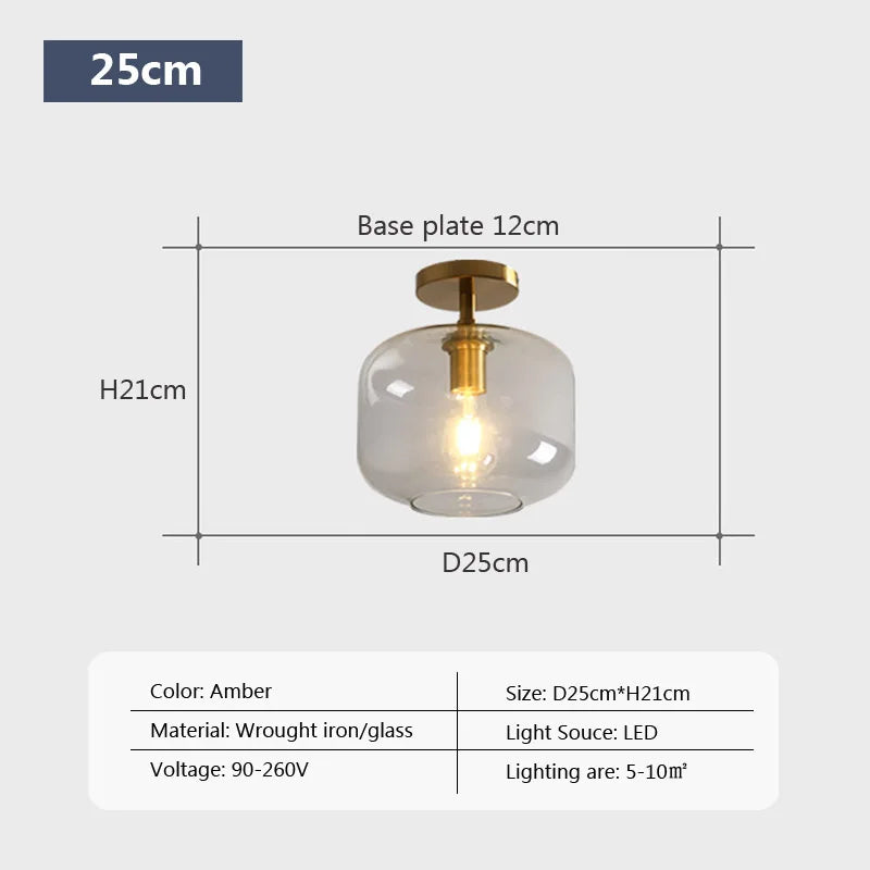 Modern LED Glass Ceiling light Minimalist Cloakroom Balcony Bedroom Dining Room Lighting Hallway Lamp Indoor lighting