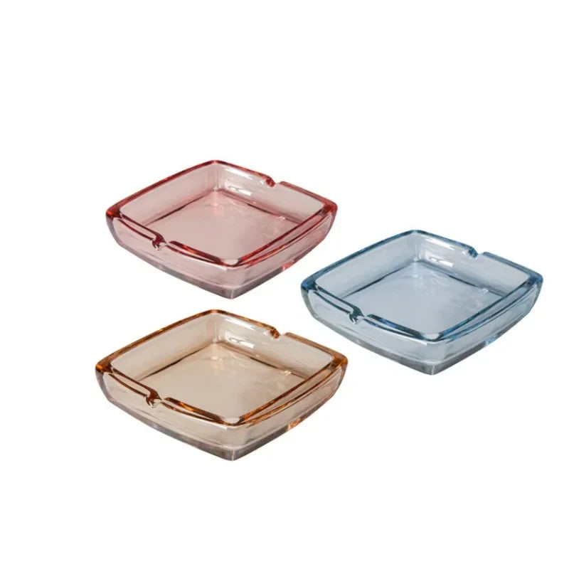 Classic Square Crystal Glass Tray for Home, Bar & Office