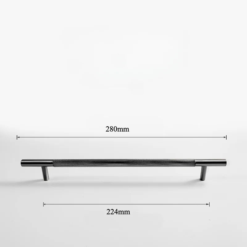 Black Knurled Brass Furniture Handles – Textured Drawer Knobs and Wardrobe Bar Pulls