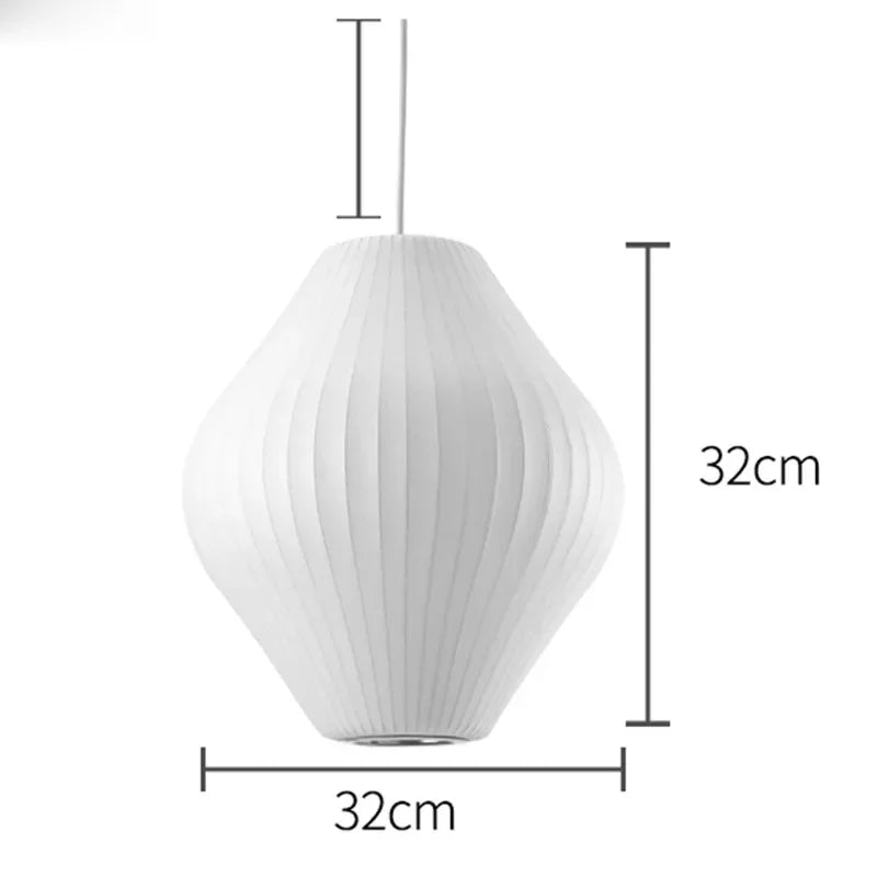 Japandi Design Nelson Wall Lamp - Hand-Woven Silk Light for Elegant Living Room and Bedroom Decor