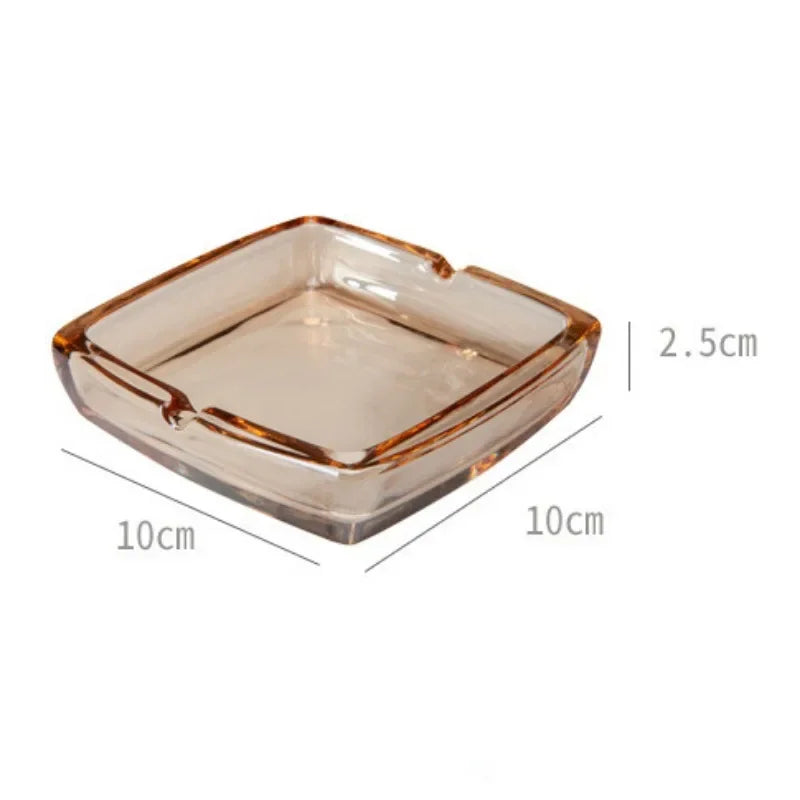 Classic Square Crystal Glass Tray for Home, Bar & Office