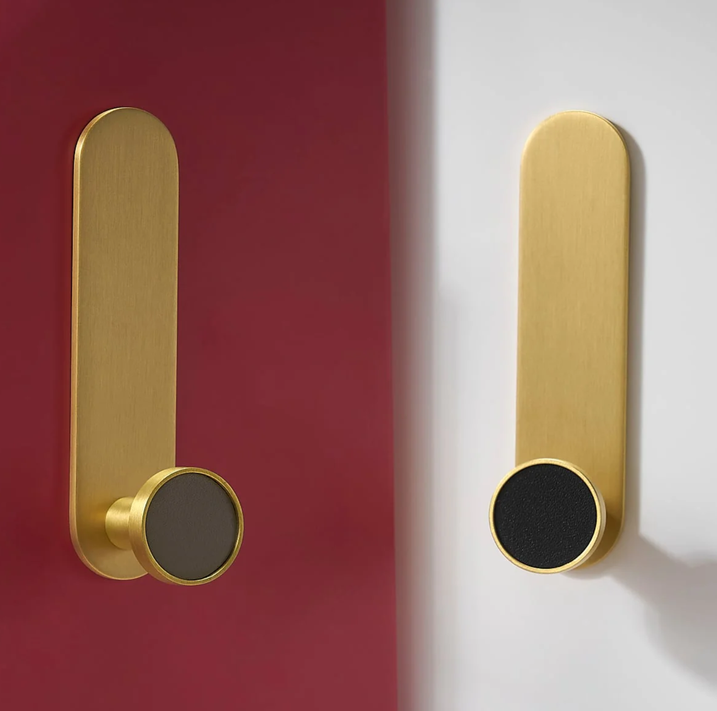 Beetham Solid Brass & Leather Wall Hooks | MERAKI