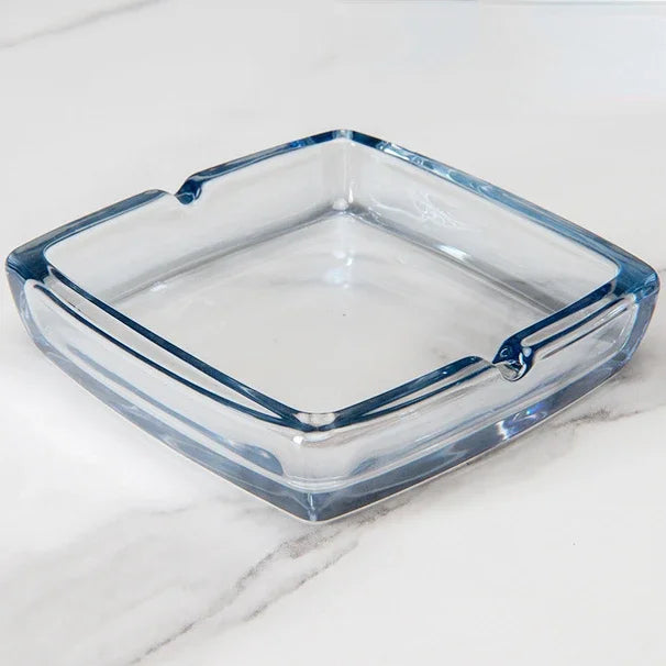 Classic Square Crystal Glass Tray for Home, Bar & Office