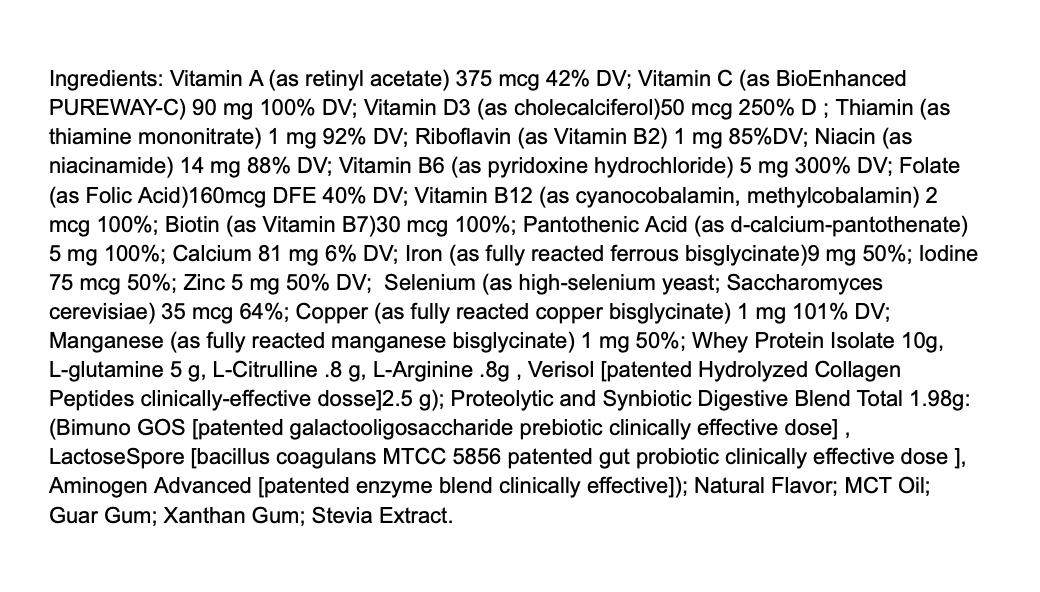 Before + After Vitals - NutriSurgical Vitamin Powder