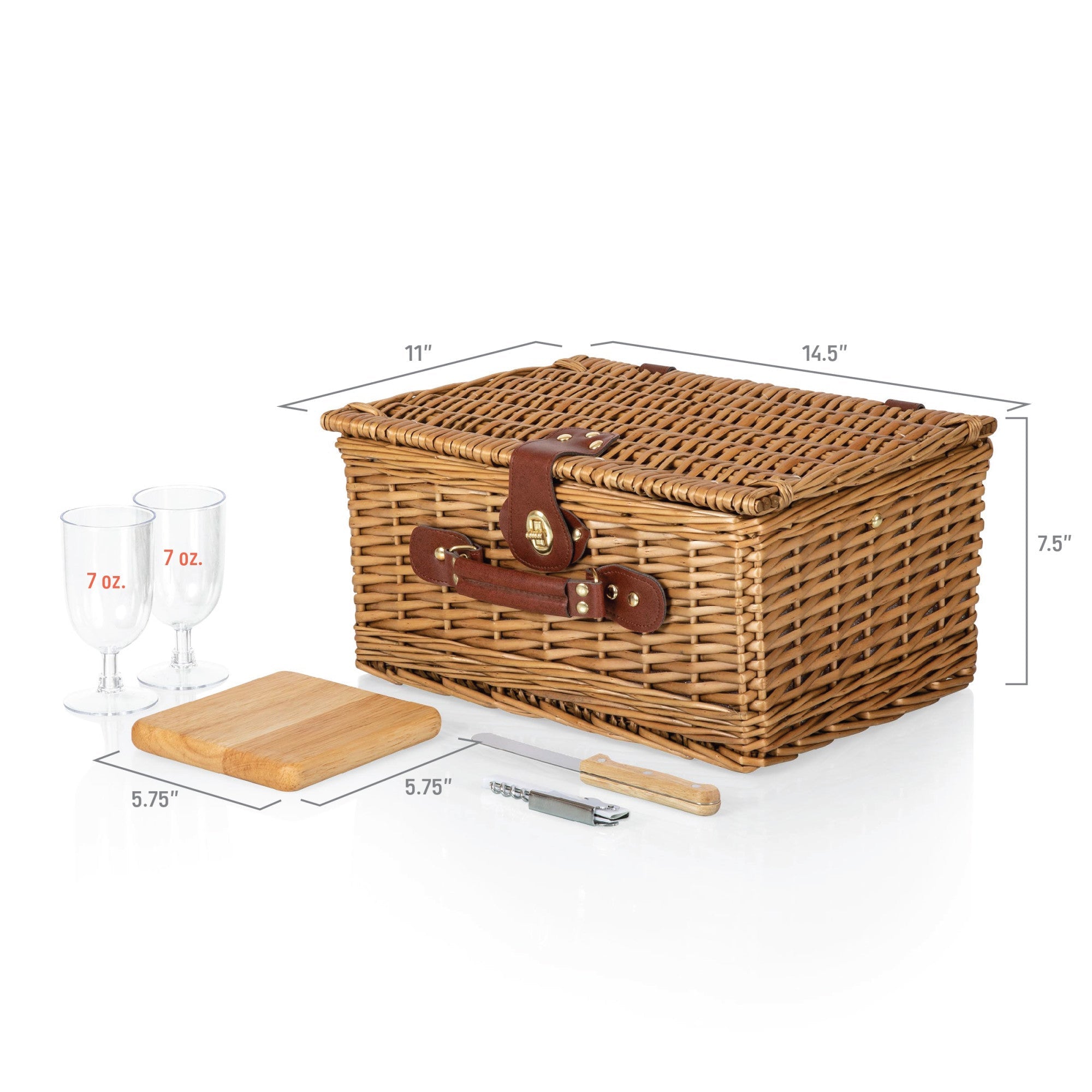 Classic Wine & Cheese Picnic Basket by Picnic Time Family of Brands