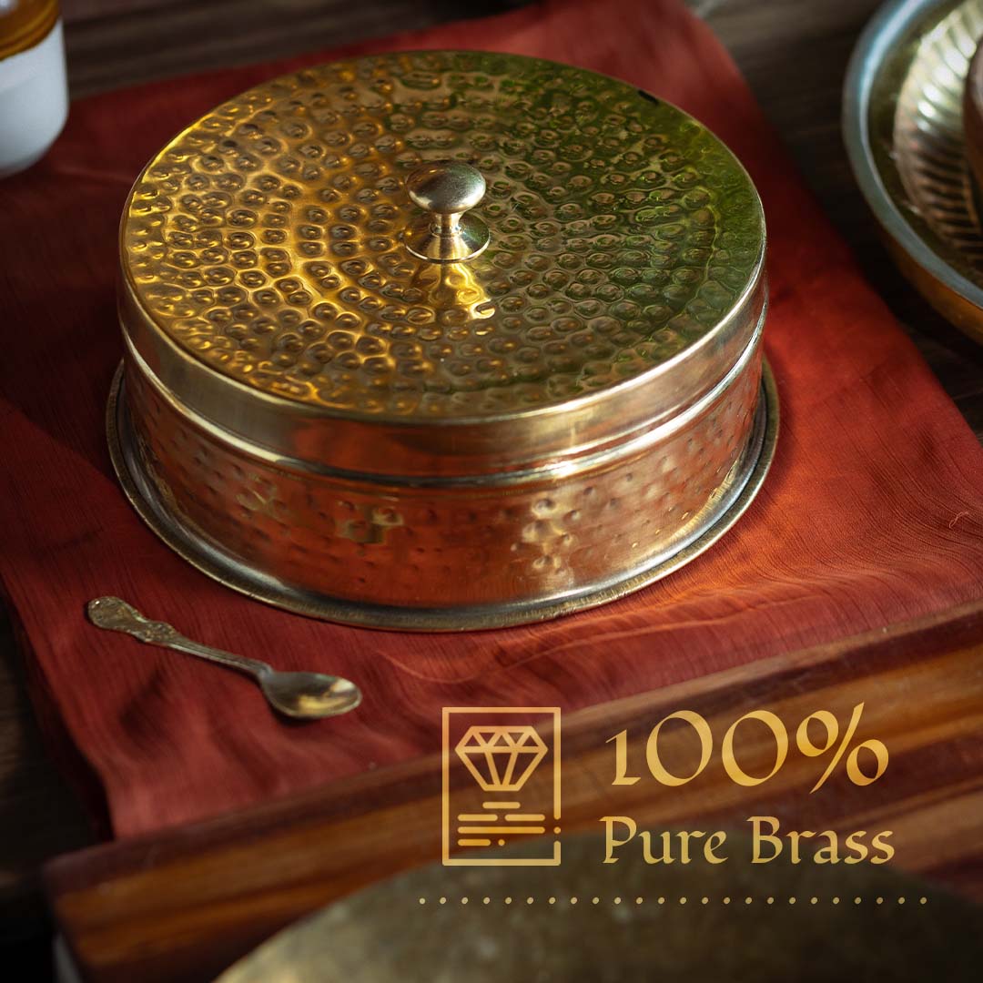Brass Masala Daani / Spice Box in Gift Box
