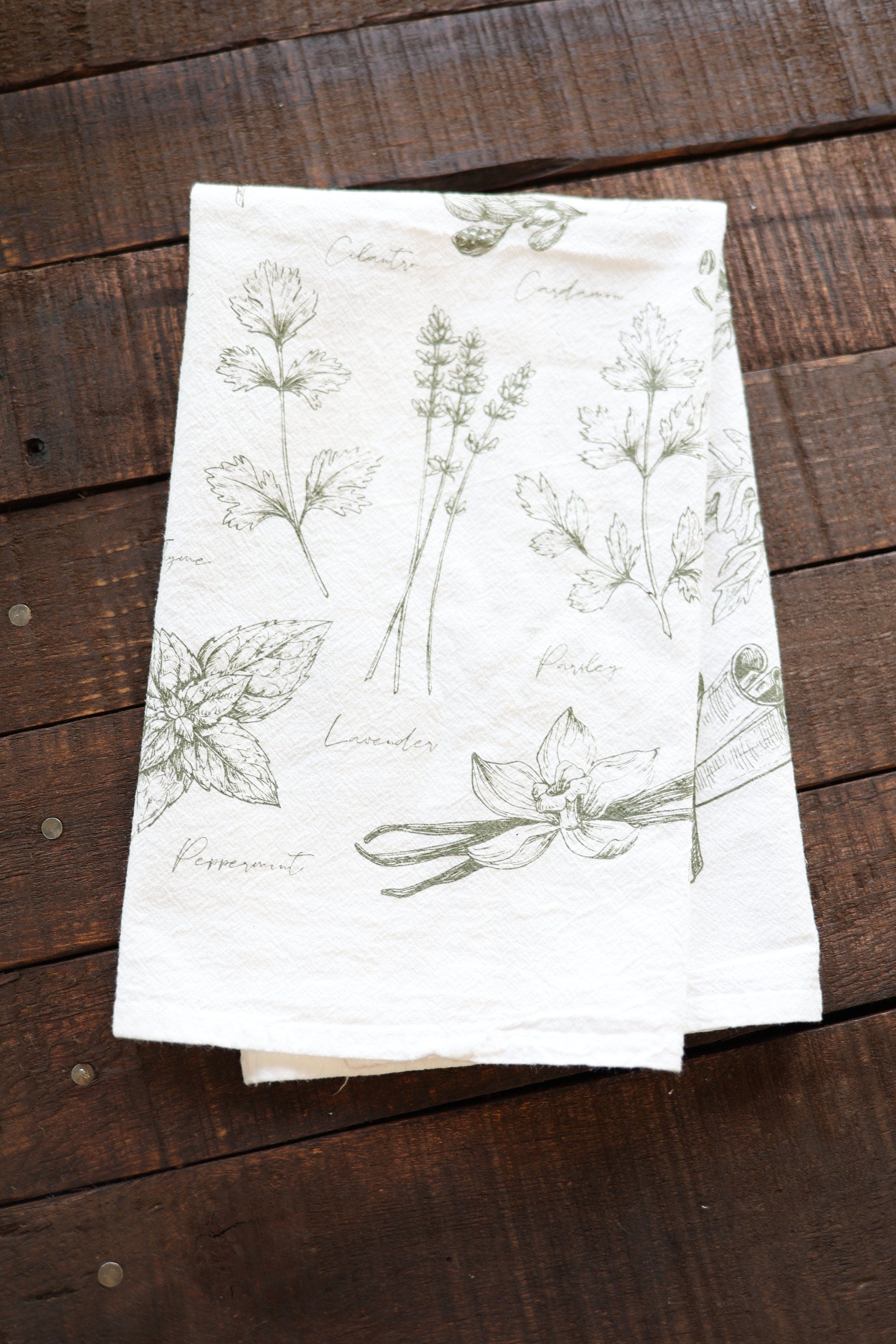 Kitchen Herbs Tea Towel by Jubilee Trading Company