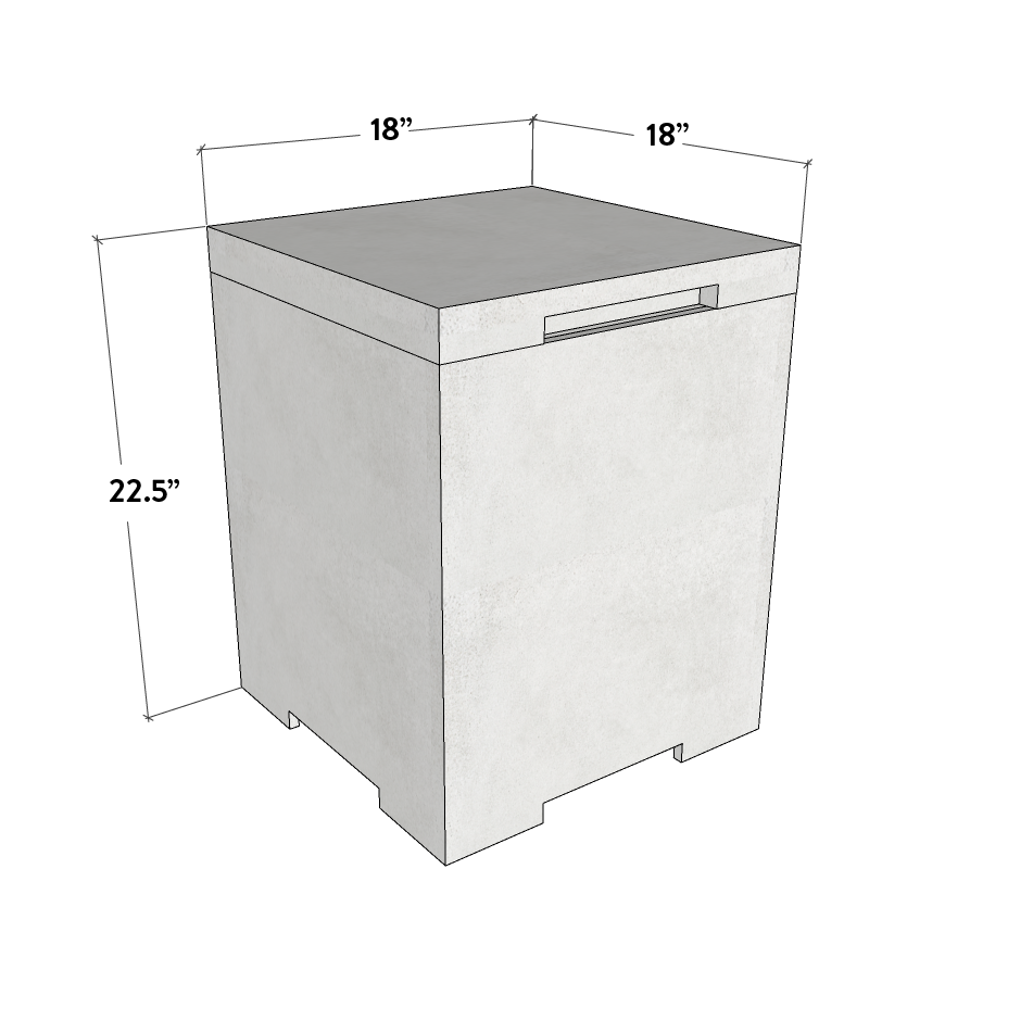 Concrete Propane Tank Enclosure - Square by Crete Design