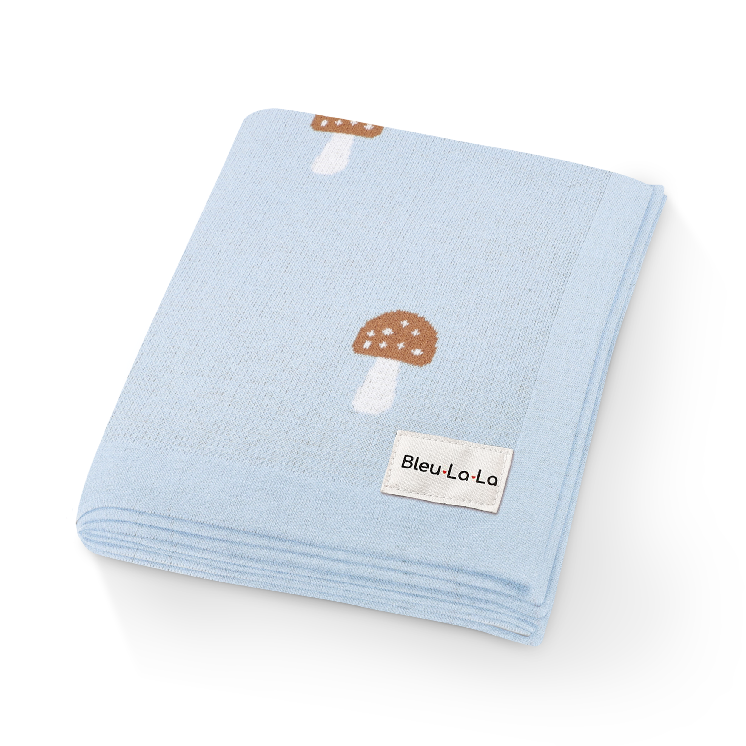 Luxury Knit Mushroom Swaddle Baby Blanket by Bleu La La