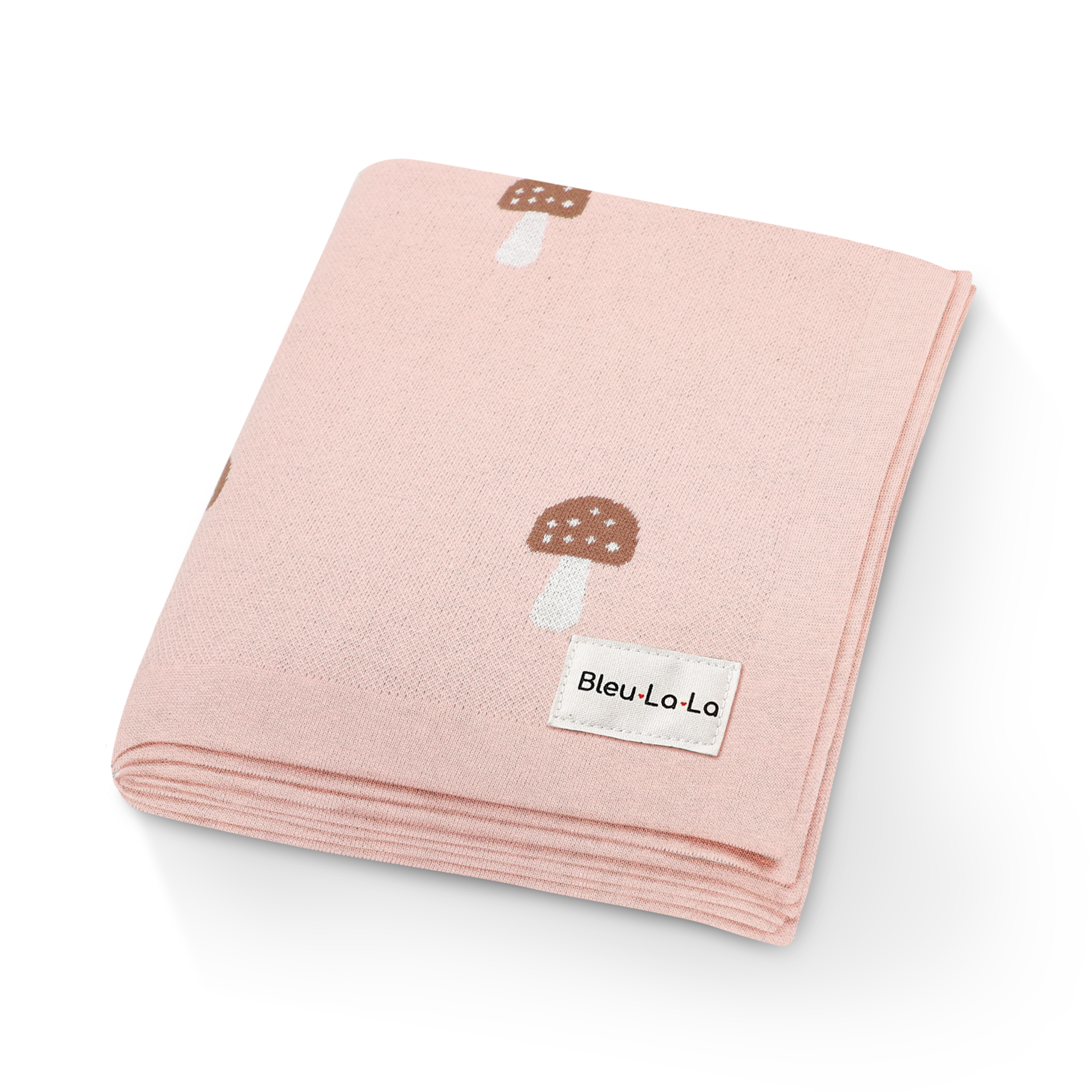 Luxury Knit Mushroom Swaddle Baby Blanket by Bleu La La