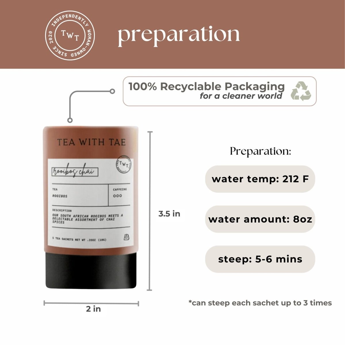 Rooibos Chai Mini Tea Tube (5 tea bags)