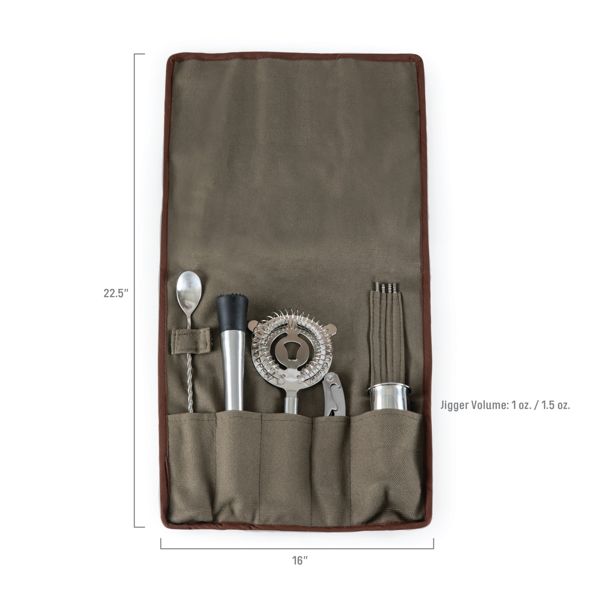 10-Piece Bar Tool Roll Up Kit by Picnic Time Family of Brands