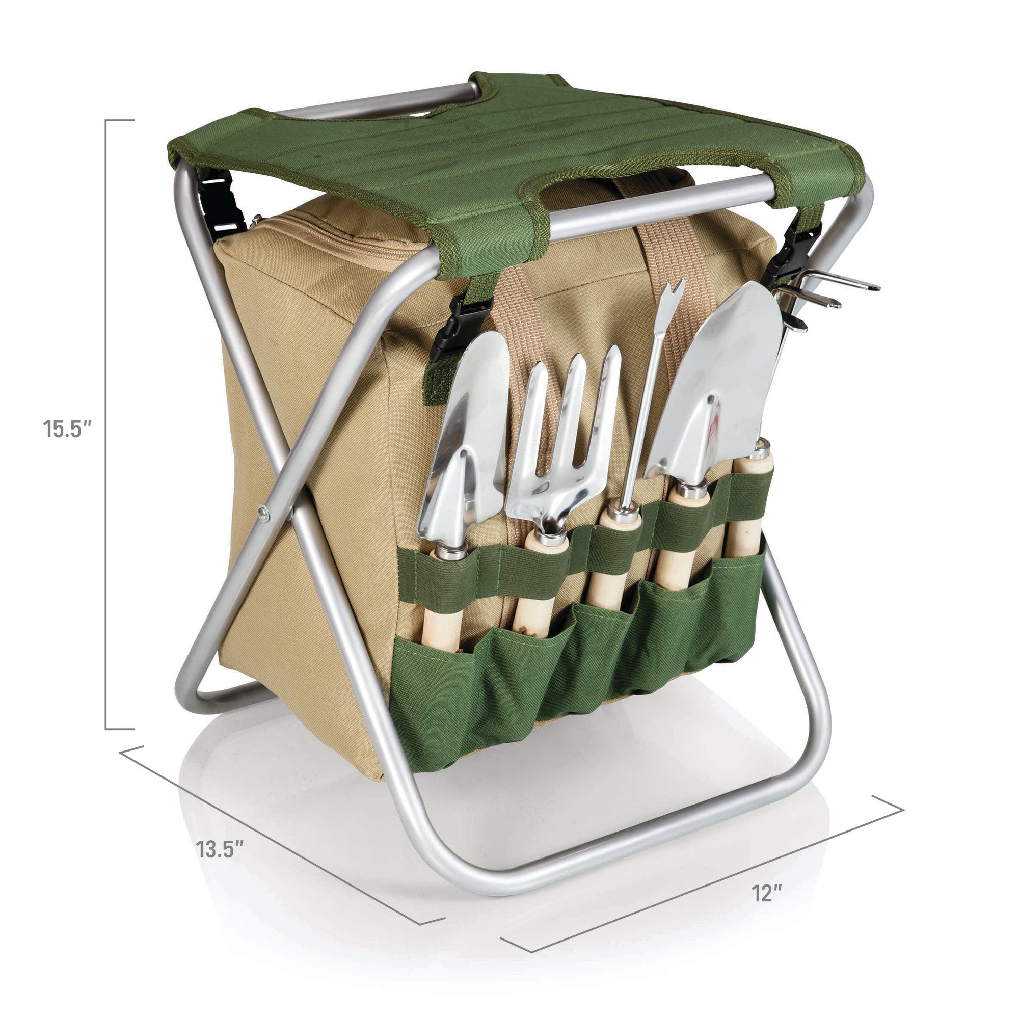 Gardener Folding Seat with Tools by Picnic Time Family of Brands