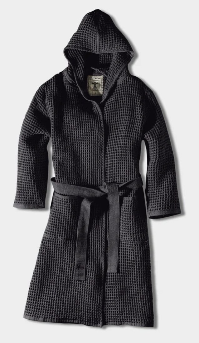 Casamera waffle cotton bathrobe with hood